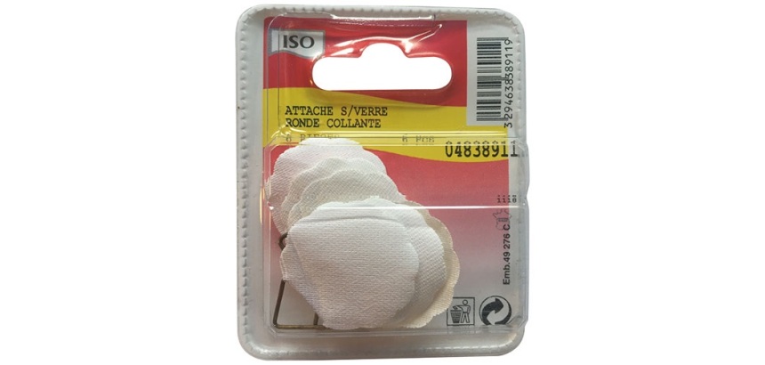 Attache tableau adhésif - blanc - sachet de 6