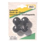 Embout patin pied de chaise - caoutchouc - noir - 16 mm - sachet de 4