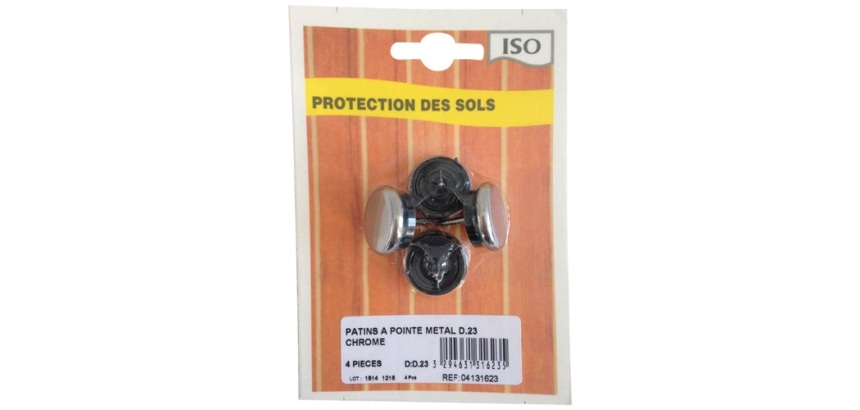 Patin à pointe - métal - marron - 23 mm - sachet de 5