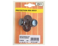 Patin à pointe - métal - marron - 20 mm - sachet de 4