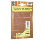 Patin adhésif anti-bruit/anti-rayures- feutre - marron - 22 x 22 mm - sache