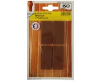 Patin adhésif - feutre - marron - 25 x 45 mm - sachet de 4