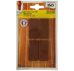 Patin adhésif - feutre - marron - 25 x 45 mm - sachet de 4