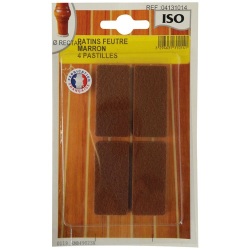 Patin adhésif - feutre - marron - 25 x 45 mm - sachet de 4