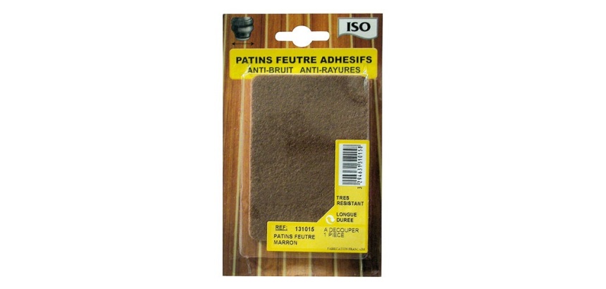 Patin adhésif - feutre -marron - 75 x 100 mm