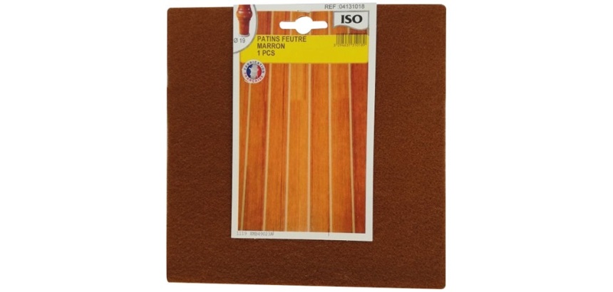 Patin adhésif - feutre - marron - 190 x 1900 mm