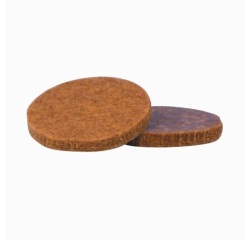 Patin adhésif - feutre -marron - 33 mm - sachet de 6