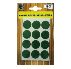 Patin adhésif anti-bruit/anti-rayures- feutre - 22 mm - sachet de 12