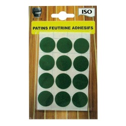 Patin adhésif anti-bruit/anti-rayures- feutre - 22 mm - sachet de 12