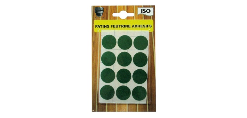 Patin adhésif anti-bruit/anti-rayures- feutre - 22 mm - sachet de 12