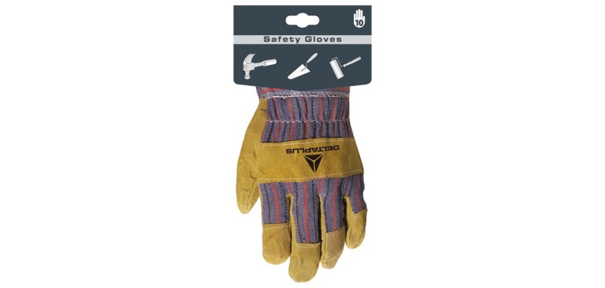 Gant mécanique - Docker - T10 - cuir - croute de bovin et toile