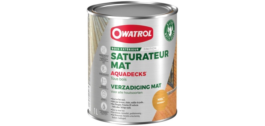 Saturateur Aquadecks tous bois - à l'eau - intérieur et extérieur - miel -