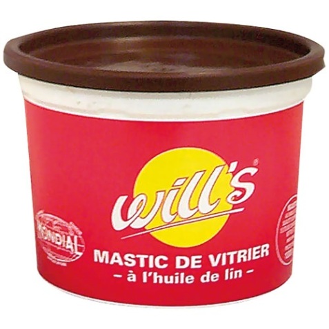 Mastic vitrier mondial brun/acajou pot 500g