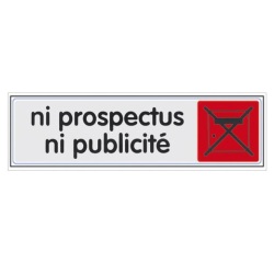 Plaque Ni prospectus ni publicité - plexiglass - 170 x 45 mm