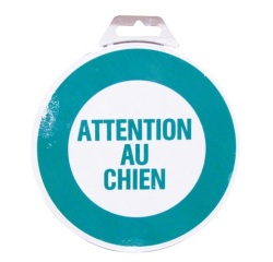 Disque Attention au chien - bleu/blanc - 180 mm