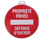 Disque Propriété privée défense d'entrer - rouge/blanc - 180 mm
