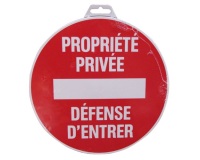 Disque Propriété privée défense d'entrer - rouge/blanc - 180 mm