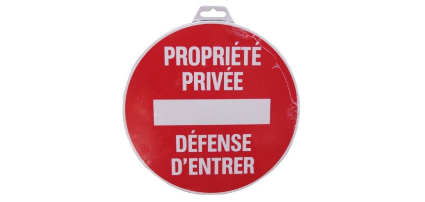Disque Propriété privée défense d'entrer - rouge/blanc - 180 mm