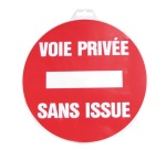 Disque Voie privée sans issue - rouge/blanc - 300 mm