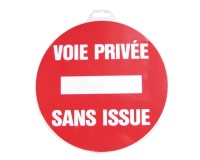 Disque Voie privée sans issue - rouge/blanc - 300 mm