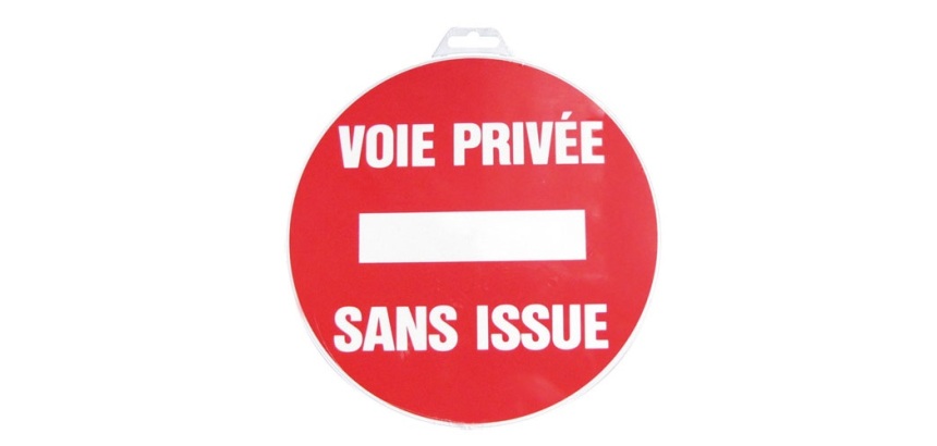 Disque Voie privée sans issue - rouge/blanc - 300 mm