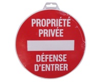 Disque Propriété privée défense d'entrer - rouge/blanc - 300 mm