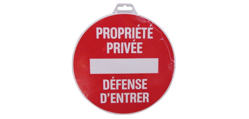 Disque Propriété privée défense d'entrer - rouge/blanc - 300 mm