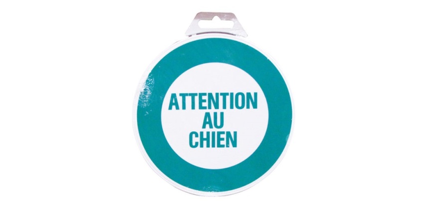 Disque Attention au chien - bleu/blanc - 300 mm