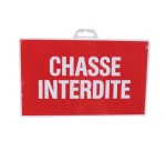 Plaque Chasse interdite - rouge/blanc - 330 x 200 mm