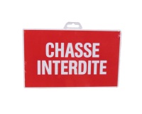 Plaque Chasse interdite - rouge/blanc - 330 x 200 mm