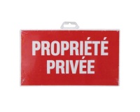 Plaque Propriété privée - rouge/blanc - 330 x 200 mm