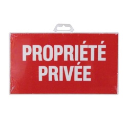 Plaque Propriété privée - rouge/blanc - 330 x 200 mm
