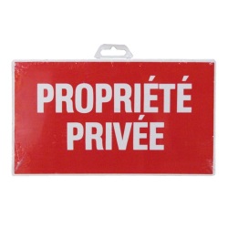 Plaque Propriété privée - rouge/blanc - 330 x 200 mm