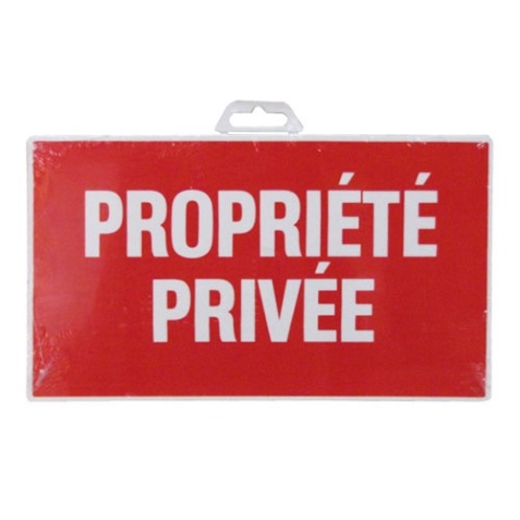Plaque Propriété privée - rouge/blanc - 330 x 200 mm