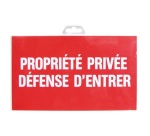 Plaque Propriété privée défense d'entrer - rouge/blanc - 330 x 200 mm