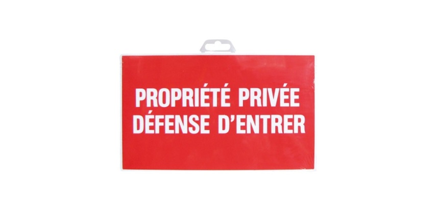 Plaque Propriété privée défense d'entrer - rouge/blanc - 330 x 200 mm