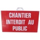 Plaque Chantier interdit au public - rouge/blanc - 330 x 200 mm