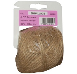 Ficelle jute 0.8/2 x 100gr sur cavalier plastique