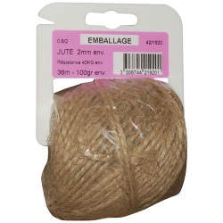 Ficelle jute 0.8/2 x 100gr sur cavalier plastique
