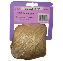 Ficelle jute 0.6/3 x 200gr sur cavalier plastique