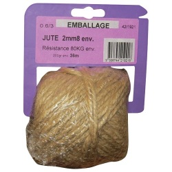 Ficelle jute 0.6/3 x 200gr sur cavalier plastique