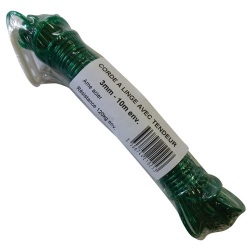 Code à linge 3 mm - âme acier - avec tendeur - vert