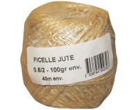 Ficelle jute - 0.8/2 - D2 mm env. pelote - 100 g - L : 40 m