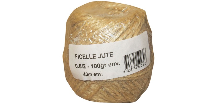 Ficelle jute - 0.8/2 - D2 mm env. pelote - 100 g - L : 40 m