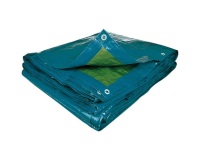 Bâche éco multi-usages - 70 g/m² - polyéthylène - bleu/vert - 8 x 5 m