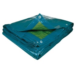 Bâche éco multi-usages - 70 g/m² - polyéthylène - bleu/vert - 8 x 5 m