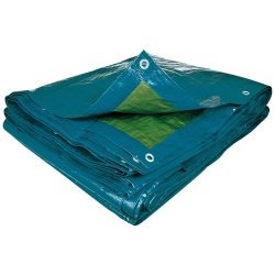 Bâche éco multi-usages - 70 g/m² - polyéthylène - bleu/vert - 8 x 5 m