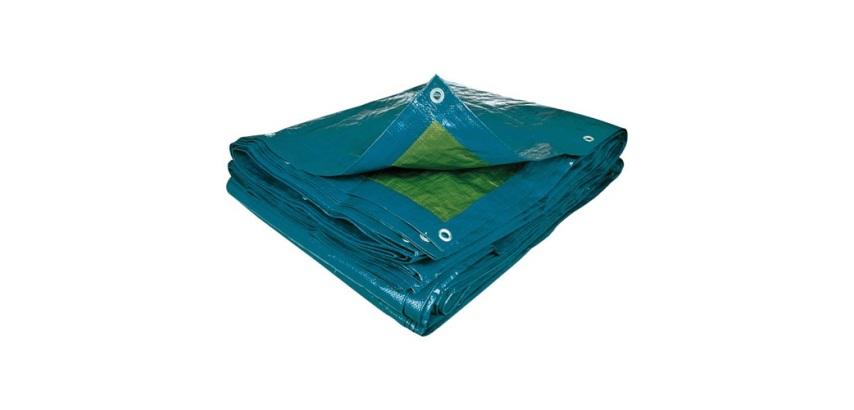 Bâche éco multi-usages - 70 g/m² - polyéthylène - bleu/vert - 8 x 5 m