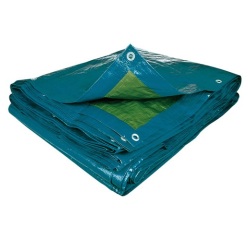 Bâche éco multi-usages - 70 g/m² - polyéthylène  - bleu/vert - 10 x 6 m