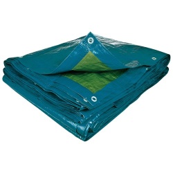 Bâche éco multi-usages - 70 g/m² - polyéthylène  - bleu/vert - 10 x 6 m